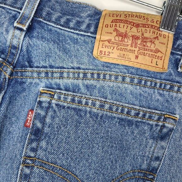 Vintage Levi's 512 Slim Fit Tapered Leg Medium Wash Jeans, Sz 14/30 Junior Long - Picture 3 of 11